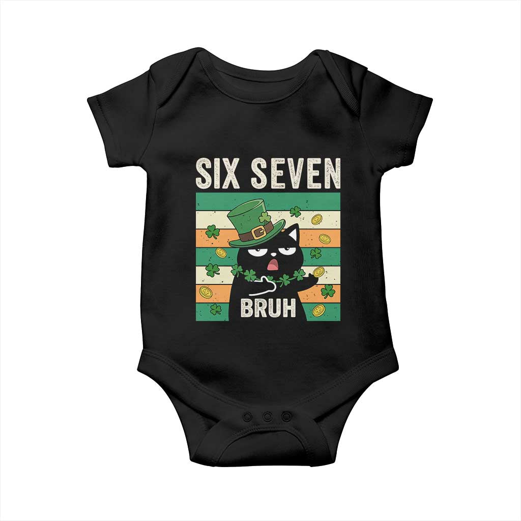 67 Bruh St Patricks Day Baby Onesie Funny Cat Bruh Six Seven Meme