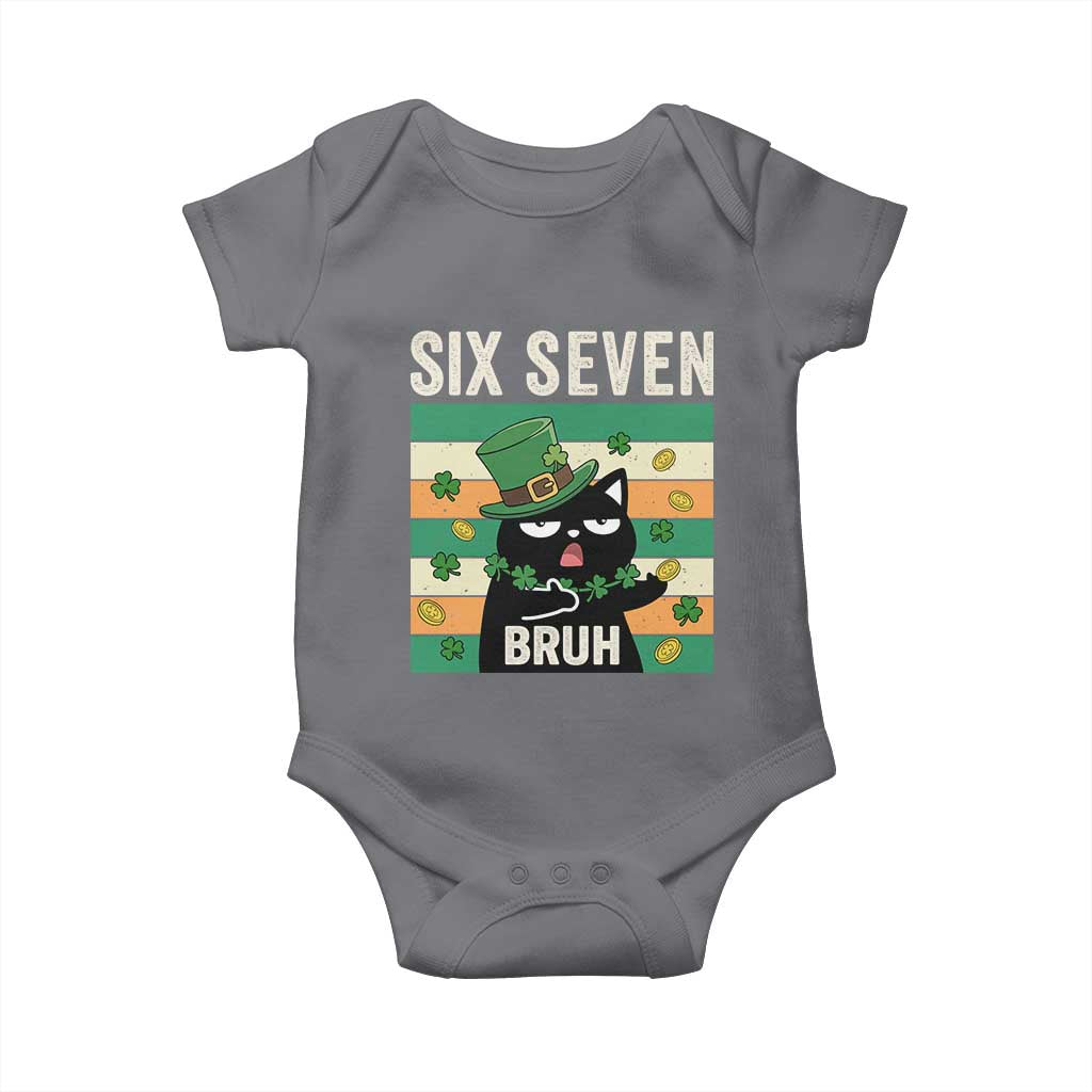 67 Bruh St Patricks Day Baby Onesie Funny Cat Bruh Six Seven Meme