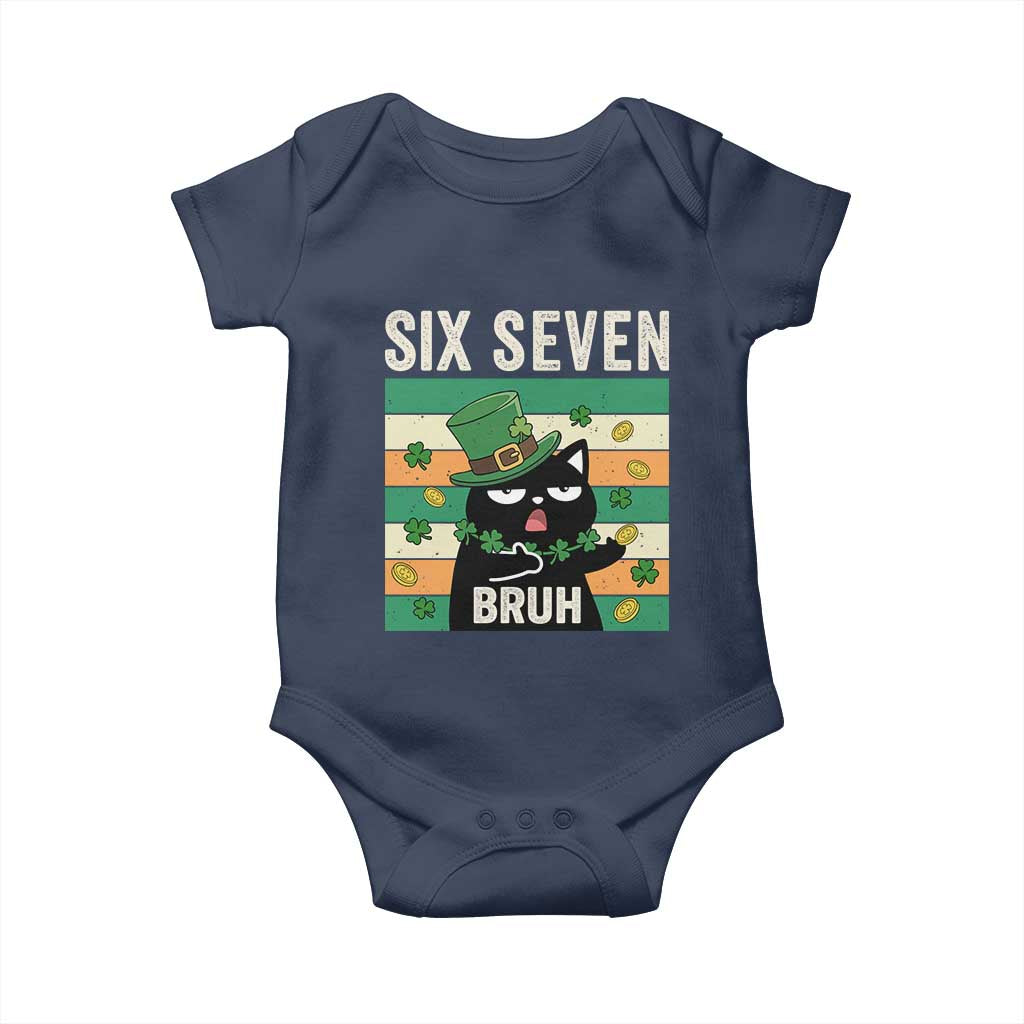 67 Bruh St Patricks Day Baby Onesie Funny Cat Bruh Six Seven Meme