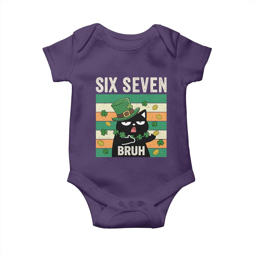 67 Bruh St Patricks Day Baby Onesie Funny Cat Bruh Six Seven Meme