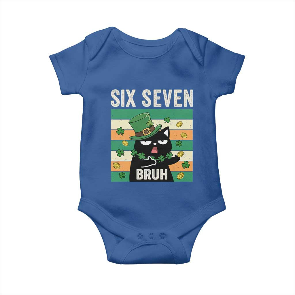 67 Bruh St Patricks Day Baby Onesie Funny Cat Bruh Six Seven Meme
