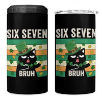 67 Bruh St Patricks Day 4 in 1 Can Cooler Tumbler Funny Cat Bruh Six Seven Meme