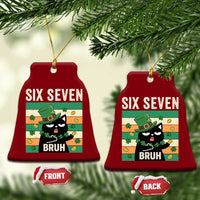67 Bruh St Patricks Day Ceramic Ornament Funny Cat Bruh Six Seven Meme