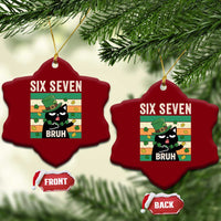 67 Bruh St Patricks Day Ceramic Ornament Funny Cat Bruh Six Seven Meme