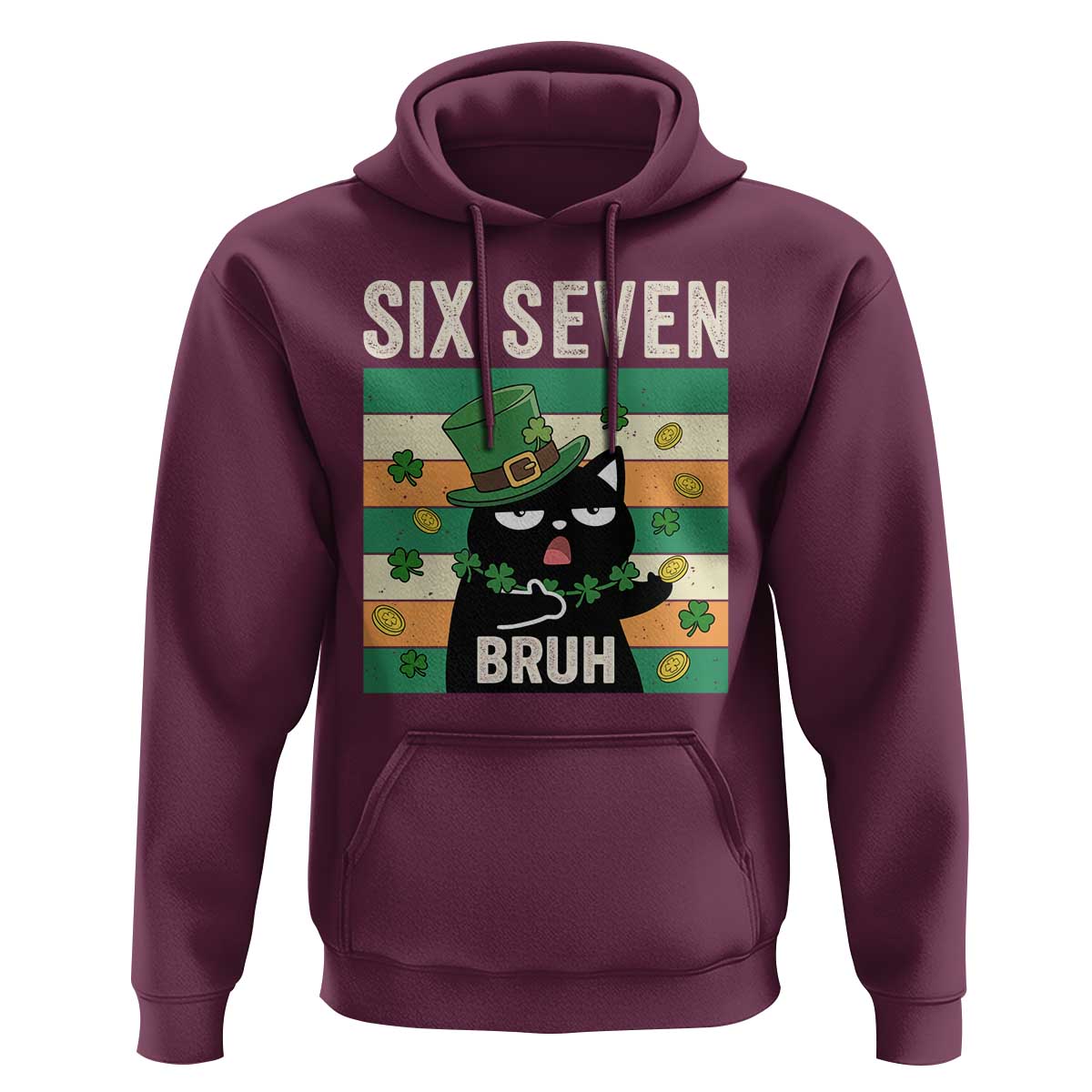 67 Bruh St Patricks Day Hoodie Funny Cat Bruh Six Seven Meme