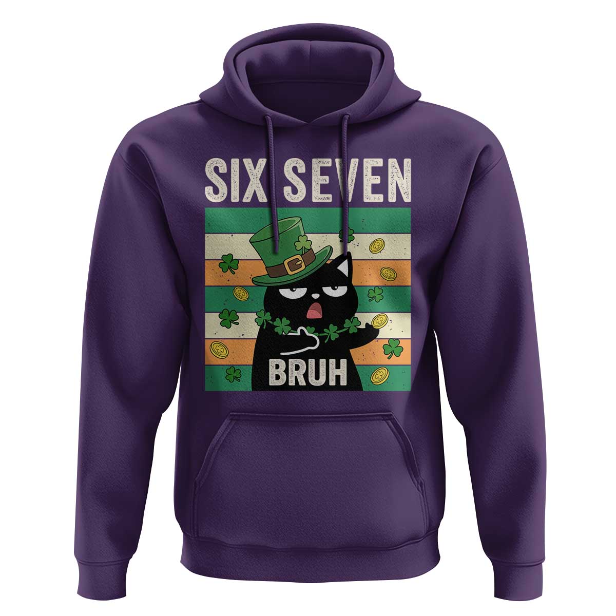 67 Bruh St Patricks Day Hoodie Funny Cat Bruh Six Seven Meme