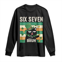 67 Bruh St Patricks Day Long Sleeve Shirt Funny Cat Bruh Six Seven Meme