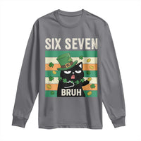 67 Bruh St Patricks Day Long Sleeve Shirt Funny Cat Bruh Six Seven Meme