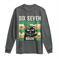 67 Bruh St Patricks Day Long Sleeve Shirt Funny Cat Bruh Six Seven Meme