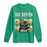 67 Bruh St Patricks Day Long Sleeve Shirt Funny Cat Bruh Six Seven Meme
