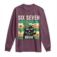 67 Bruh St Patricks Day Long Sleeve Shirt Funny Cat Bruh Six Seven Meme