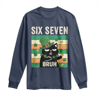 67 Bruh St Patricks Day Long Sleeve Shirt Funny Cat Bruh Six Seven Meme
