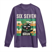 67 Bruh St Patricks Day Long Sleeve Shirt Funny Cat Bruh Six Seven Meme