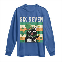 67 Bruh St Patricks Day Long Sleeve Shirt Funny Cat Bruh Six Seven Meme