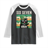 67 Bruh St Patricks Day Raglan Shirt Funny Cat Bruh Six Seven Meme