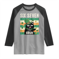 67 Bruh St Patricks Day Raglan Shirt Funny Cat Bruh Six Seven Meme