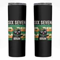 67 Bruh St Patricks Day Skinny Tumbler Funny Cat Bruh Six Seven Meme