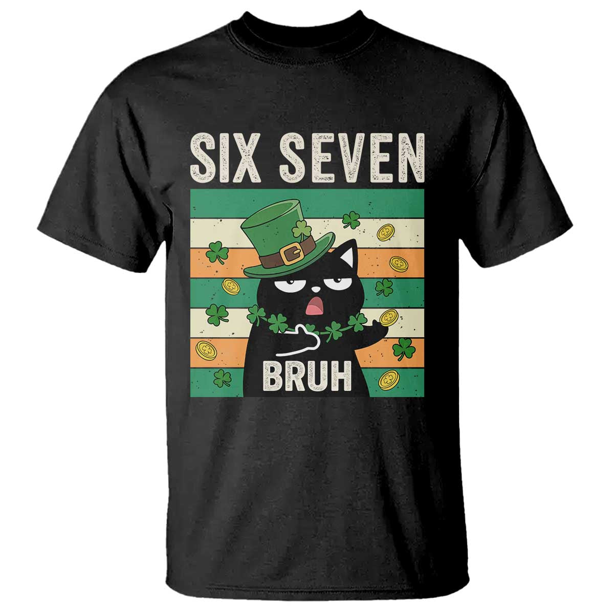 67 Bruh St Patricks Day T Shirt Funny Cat Bruh Six Seven Meme