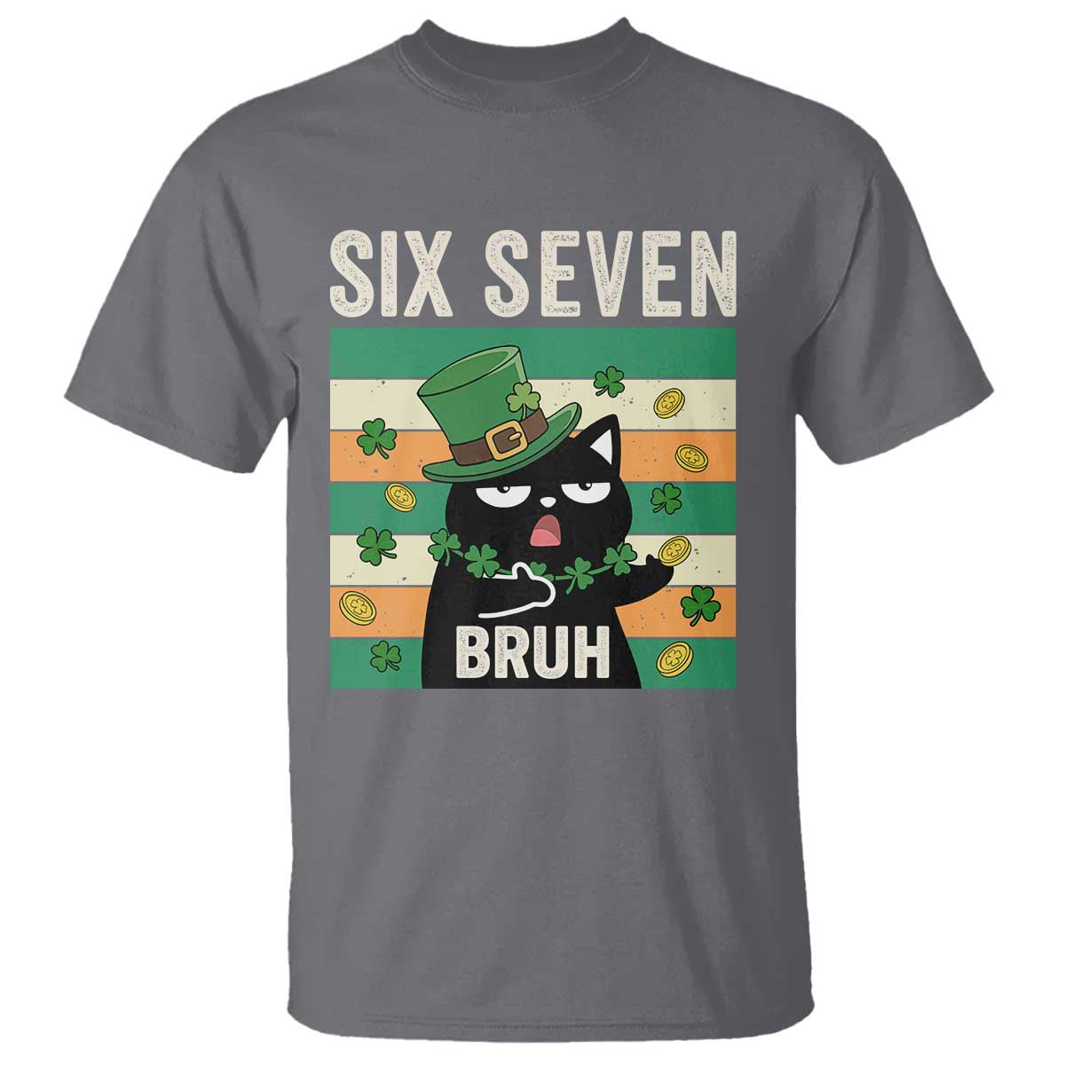 67 Bruh St Patricks Day T Shirt Funny Cat Bruh Six Seven Meme