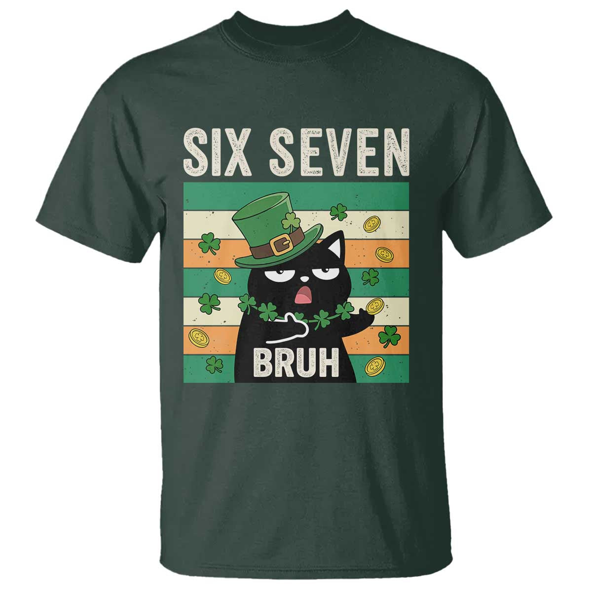 67 Bruh St Patricks Day T Shirt Funny Cat Bruh Six Seven Meme