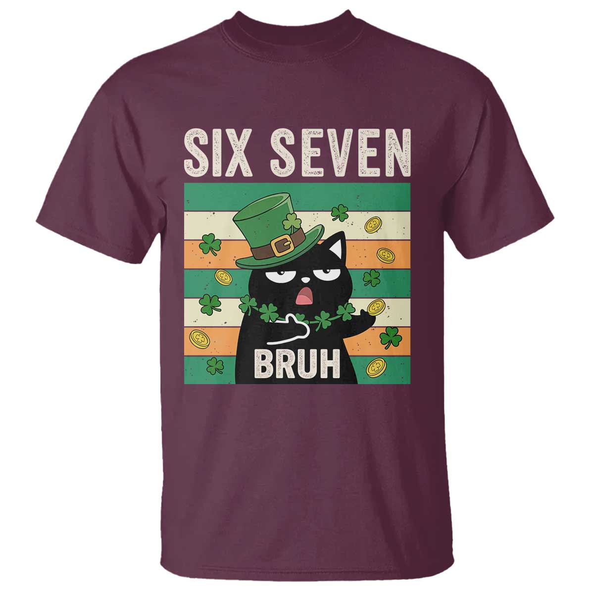67 Bruh St Patricks Day T Shirt Funny Cat Bruh Six Seven Meme