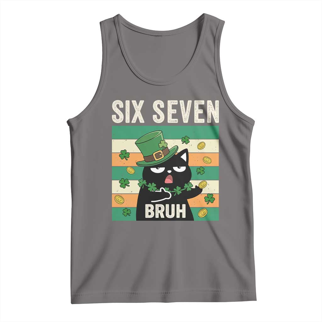 67 Bruh St Patricks Day Tank Top Funny Cat Bruh Six Seven Meme