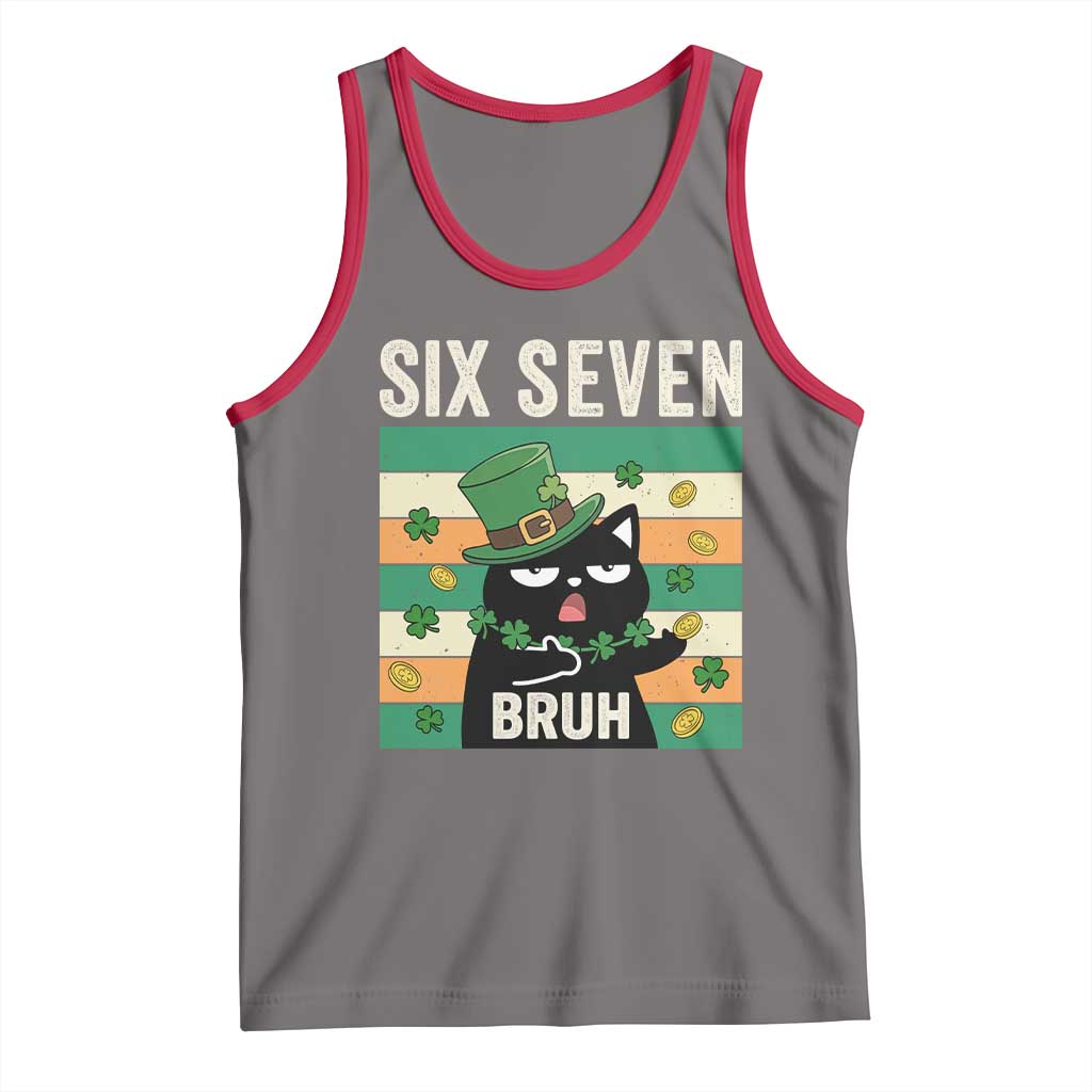 67 Bruh St Patricks Day Tank Top Funny Cat Bruh Six Seven Meme