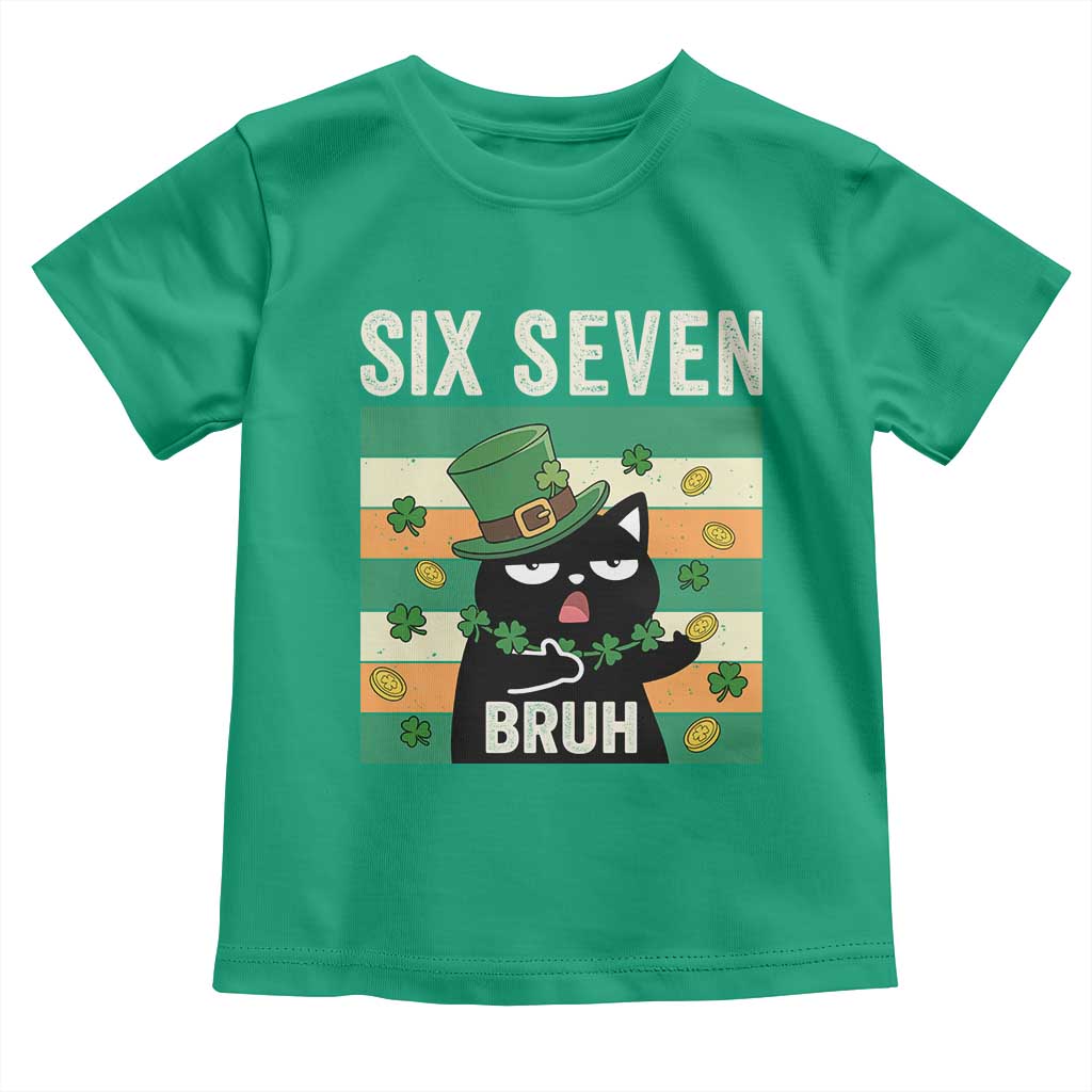 67 Bruh St Patricks Day Toddler T Shirt Funny Cat Bruh Six Seven Meme