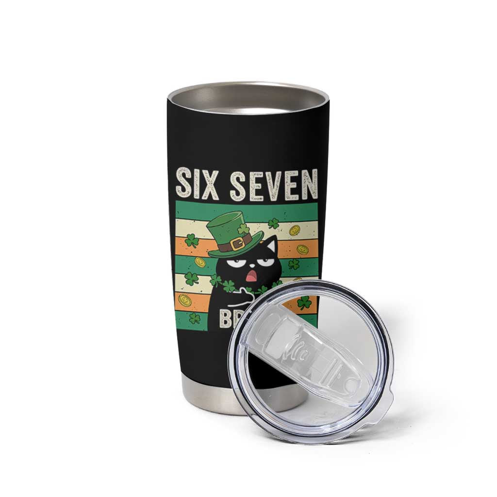 67 Bruh St Patricks Day Tumbler Cup Funny Cat Bruh Six Seven Meme