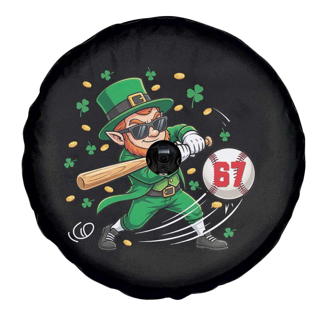 67 St Patricks Day Spare Tire Cover Funny Six Seven Leprechaun Playing Baseball Meme