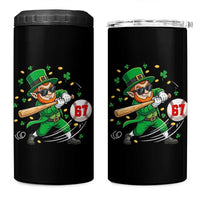 67 St Patricks Day 4 in 1 Can Cooler Tumbler Funny Six Seven Leprechaun Playing Baseball Meme
