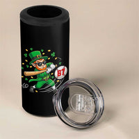 67 St Patricks Day 4 in 1 Can Cooler Tumbler Funny Six Seven Leprechaun Playing Baseball Meme