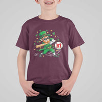 67 St Patricks Day T Shirt For Kid Funny Six Seven Leprechaun Playing Baseball Meme