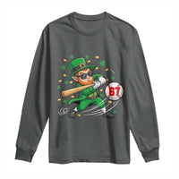 67 St Patricks Day Long Sleeve Shirt Funny Six Seven Leprechaun Playing Baseball Meme