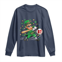 67 St Patricks Day Long Sleeve Shirt Funny Six Seven Leprechaun Playing Baseball Meme