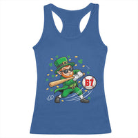 67 St Patricks Day Racerback Tank Top Funny Six Seven Leprechaun Playing Baseball Meme