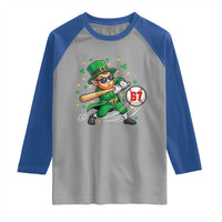 67 St Patricks Day Raglan Shirt Funny Six Seven Leprechaun Playing Baseball Meme