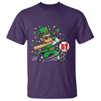 67 St Patricks Day T Shirt Funny Six Seven Leprechaun Playing Baseball Meme