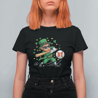67 St Patricks Day T Shirt For Women Funny Six Seven Leprechaun Playing Baseball Meme