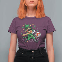 67 St Patricks Day T Shirt For Women Funny Six Seven Leprechaun Playing Baseball Meme