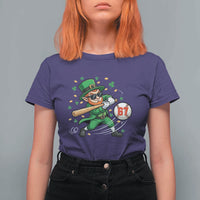 67 St Patricks Day T Shirt For Women Funny Six Seven Leprechaun Playing Baseball Meme