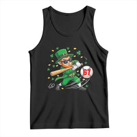 67 St Patricks Day Tank Top Funny Six Seven Leprechaun Playing Baseball Meme