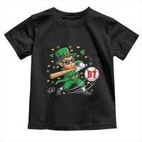 67 St Patricks Day Toddler T Shirt Funny Six Seven Leprechaun Playing Baseball Meme