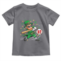 67 St Patricks Day Toddler T Shirt Funny Six Seven Leprechaun Playing Baseball Meme