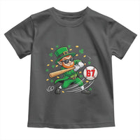 67 St Patricks Day Toddler T Shirt Funny Six Seven Leprechaun Playing Baseball Meme