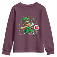 67 St Patricks Day Youth Sweatshirt Funny Six Seven Leprechaun Playing Baseball Meme