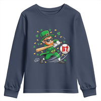 67 St Patricks Day Youth Sweatshirt Funny Six Seven Leprechaun Playing Baseball Meme