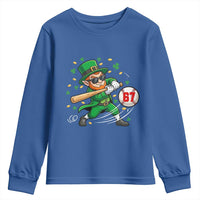 67 St Patricks Day Youth Sweatshirt Funny Six Seven Leprechaun Playing Baseball Meme