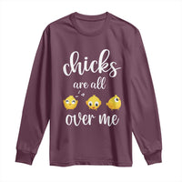 Chicks Are All Over Me Long Sleeve Shirt Funny Easter Kids
