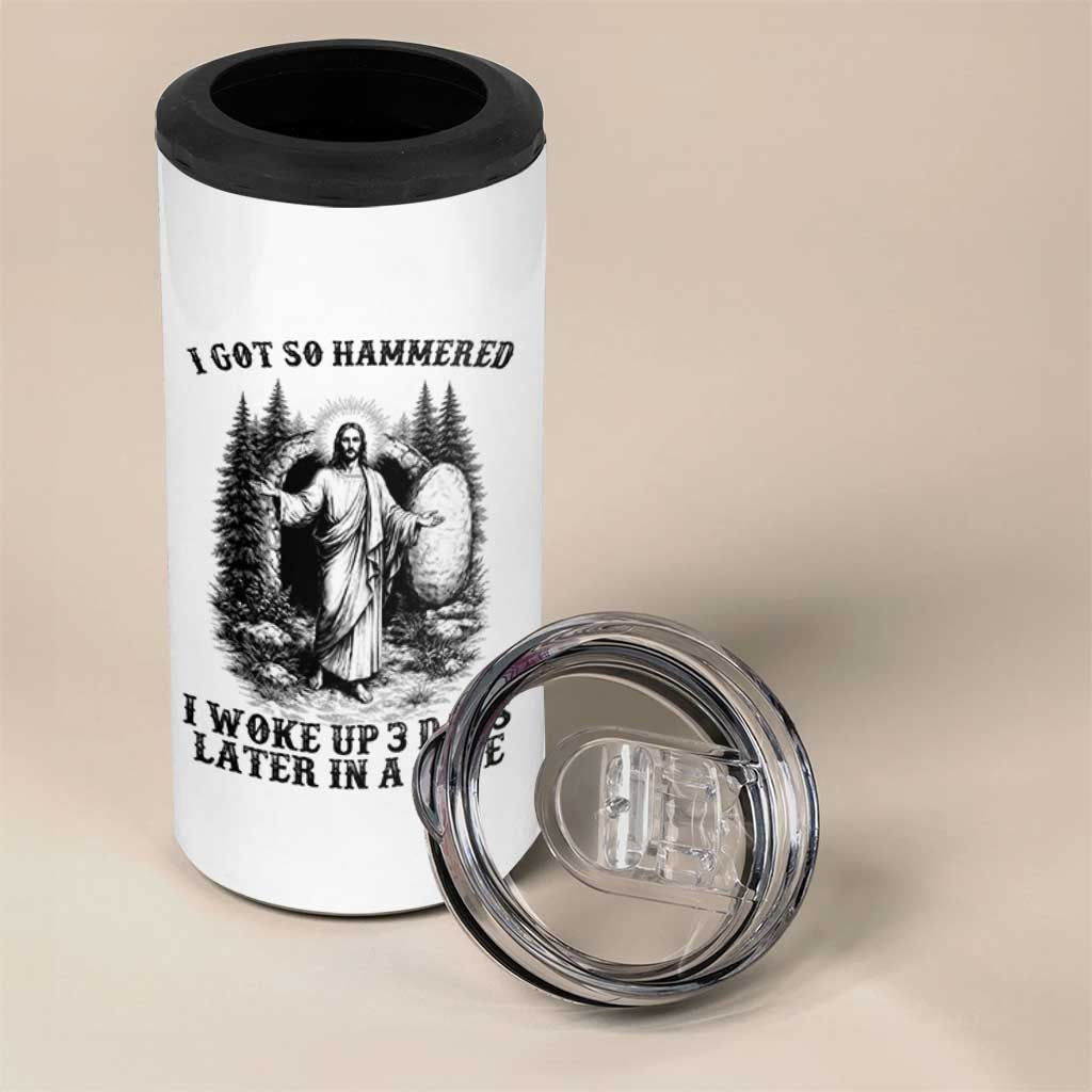 Christian Easter Jesus 4 in 1 Can Cooler Tumbler I Got So Hammered Woke Up 3 Days